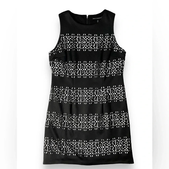 White House Black Market Laser Cut Out Sleeveless Textured Sheath Dress - Picture 1 of 7